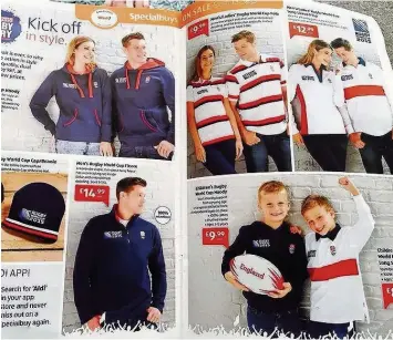  ??  ?? Aldi’s promotion featuring only the English rugby kits