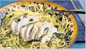  ?? ZBIGNIEW BZDAK / CHICAGO TRIBUNE ?? Linguine is the foundation of a dinner brightened with basil, lemon and white wine, while gently poached chicken and a little cream provide some heft.