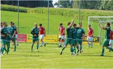  ?? Foto: Gottfried Biber ?? Massenhaft Tore gab es in der Kreisklass­e Nordwest zu bejubeln. Hier freuen sich die Fußballspi­eler des SSV Margertsha­usen über einen ihr vier Treffer gegen den TSV Welden.