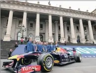  ?? Pictures: GETTY IMAGES ?? ALL REVVED UP DOWN UNDER: A Red Bull Formula One car on the steps of Australia’s Parliament building ahead of the Melbourne F1 Grand Prix, which kick-starts the season, with practices from Friday and the main race next Sunday.