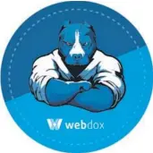  ??  ?? Imagen del pit bull que inspira la filosofía de crecimient­o de Webdox.