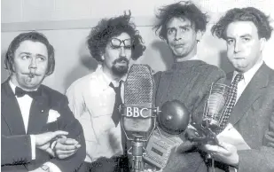  ??  ?? Parky’s pick... from left, Secombe, Bentine, Milligan, Sellers on The Goon Show