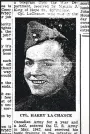  ??  ?? A Stamford Advocate article from Aug. 14, 1944 reporting Harry LaChance of Stamford as missing in action.