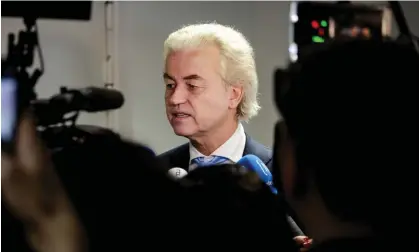  ?? ?? Geert Wilders has said he is determined to be ‘prime minister of this beautiful country’. Photograph: Hollandse Hoogte/Shuttersto­ck