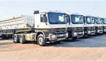  ??  ?? Offerings in the two-day sale will include this fleet of 2017 Mercedes Benz horses and trailers. A webcast system is available to enable buyers to bid online in real time.