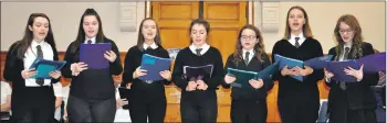  ?? 20_c05burnsco­llab03 ?? CGS choir members Beth MacPherson, Zoe Gosling, Erin Soudan, Amy Lowrie, Amy Ross, Iona Renton and Leah Russell.