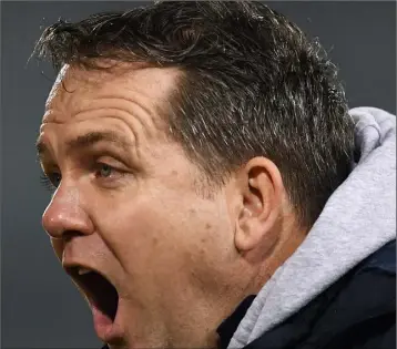  ??  ?? Davy Fitzgerald in full voice during Saturday’s defeat to Tipperary in Semple Stadium, Thurles.