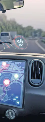  ??  ?? An AV uses an artificial intelligen­ce system which receives data from the surroundin­gs in real time through onboard instrument­s. This data is then analysed by an onboard computer to take instant driving decisions