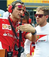  ??  ?? L’uomo di Seb Riccardo Adami, race engineer di Vettel