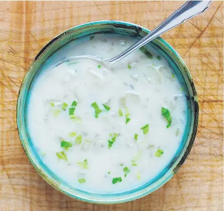  ??  ?? Cream of Celery Soup can be enriched with your choice of cream or milk.