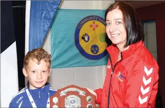  ??  ?? Tanya Kelly, Activities Director, Community Games with Riverstown U12 Skittles gold medallist.