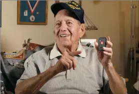  ??  ?? WWII HERO GETS TO STAY AT HOME: Pete Shaw has always been sharp as a tack, but when the minor falls started, Pete nearly landed in a nursing home. But Pete dodged all that when his daughterin-law found this number (1-800-929-8049 EXT: FHHW505) and got him a tiny medical alert device that instantly connects him to help whenever and wherever he needs it with no monthly bills ever.