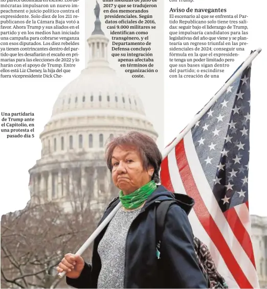  ??  ?? Una partidaria de Trump ante el Capitolio, en una protesta el pasado día 5