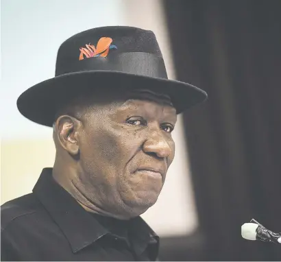  ?? Picture: Jacques Nelles ?? FAMILY MAN. Police Minister Bheki Cele, during a his keynote address at an Academic dialogue on Femicide in South Africa on Thursday, on the Unisa campus in Pretoria. He told personal stories and spoke about his family.