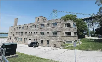  ?? DAN JANISSE ?? The Ambassador Bridge company will be soon tearing down the former Villa Maria rest home, shown Thursday, just west of the bridge to make way for constructi­on of its new twin span.