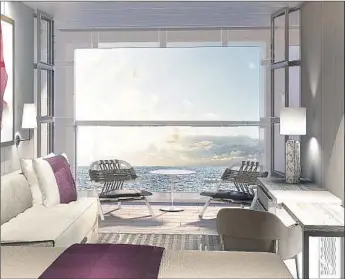  ?? Celebrity Cruises ?? CELEBRITY’S upcoming ship Edge will feature what it’s calling Infinite verandas, seen in a rendering.