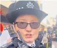  ?? ?? The volunteer police officer was said to have stuck her tongue out at the singer