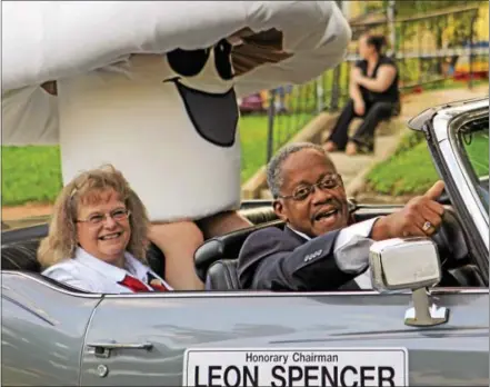  ?? CHRIS BARBER – DIGITAL FIRST MEDIA ?? Leon Spencer, seen here at a recent Memorial Day Parade with his wife, Kathy, has been selected Chester County Citizen of the Year by the Southern Chester County Chamber of Commerce.