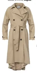  ??  ?? Trenchcoat i ekologisk bomull, 4 995 kr, Dagmar.