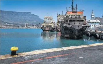  ?? Picture: DAVID HARRISON ?? DOLDRUMS: The derelict Lady S, in Cape Town’s ‘Graveyard Quay’, has been an eyesore for years