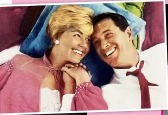  ??  ?? Above: Pillow Talk was the first of three movies she starred in with Rock Hudson. Left: In Calamity Jane.Below: With her third husband Martin, who died in 1968.