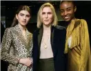  ??  ?? HEARST CLASS The designer (centre) with models from her AW17-18 show