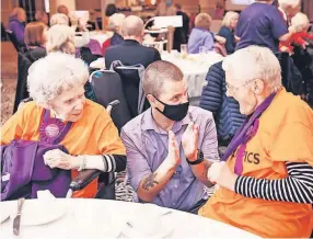  ?? ?? Great achievemen­t Mary, Daniel at Janet at the Senior Sporting Games