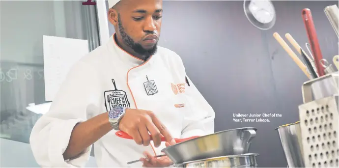  ??  ?? Unilever Junior Chef of the Year, Terror Lekopa.