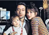  ??  ?? A young Charlotte with her parents, Serge Gainsbourg and Jane Birkin, left