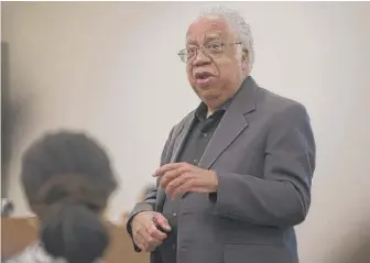  ??  ?? Joseph L. White ( shown in 2015) popularize­d his ideas about psychology in a 1970 article in Ebony magazine. He was a professor at the University of California, Irvine, for decades.
| STEVE ZYLIUS/ UCI VIA AP