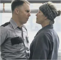  ??  ?? Rockwell and Frances Mcdormand get in each other’s faces