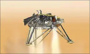  ??  ?? InSight, avec à son bord le sismomètre français, doit se poser ce soir sur Mars.