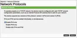  ??  ?? HP offers a straightfo­rward way to disable IPV6 networking via its printer webpage.
