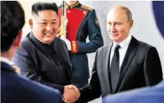  ?? AFP ?? Kim und Putin bezeichnet­en ihr Treffen als «inhaltsvol­l».