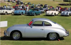  ??  ?? Below right: Humberto Baca owns a fleet of air-cooled cars, including this Rudge wheel-equipped ’59 ‘A’