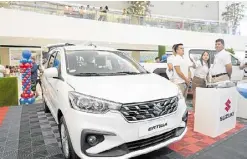  ?? ?? The Suzuki Ertiga hybrid occupying a prominent spot in the exhibit area.