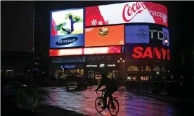  ??  ?? Advertisin­g hoardings in Piccadilly Circus, which will soon ‘shape-shift, like a highfuncti­oning sociopath’. Photograph: Paul Brown/Rex