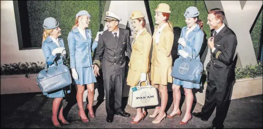  ?? Daniel Sliwa Air Hollywood ?? Actors and actresses play Pan Am captains and stewardess­es.