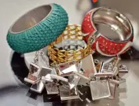  ??  ?? BANGLES and charms from Mango, Forever 21 and Zara