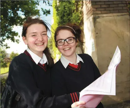  ??  ?? Grace Mernagh and Kasey Doyle, Colaiste Bride Enniscorth­y.