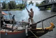  ?? RECORD FILE PHOTO ?? A cannon-shooting demonstrat­ion at the 17th annual Tugboat Roundup.