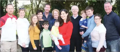  ??  ?? Alex Byrne, her mum Anne (in red) and their extended family in Kiltegan.