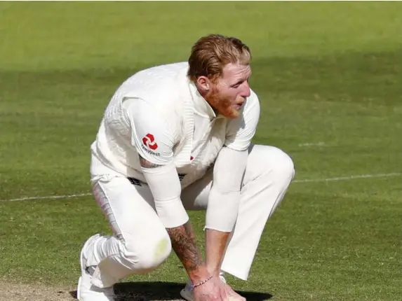  ??  ?? Stand-in England captain Ben Stokes on day three of the first Test against Windies (Getty)