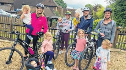  ??  ?? Andrea Thorogood, Heather Butler, Louise Rance and Kayley Langdon after their final ride, completing a minimum of 120 miles for Bless Charity