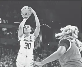  ?? JAMES SNOOK/USA TODAY SPORTS ?? Guard Haley Jones was the Final Four Most Outstandin­g Player in Stanford’s championsh­ip run last season. Stanford faces UConn in a Final Four game on Friday night.