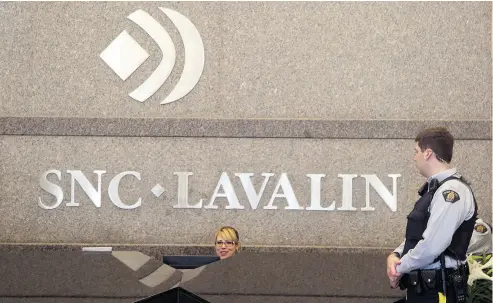  ?? CHRISTINNE MUSCHI / REUTERS FILES ?? A legal battle over bribery allegation­s directed at SNC-Lavalin lies at the centre of a political upheaval in Ottawa.