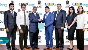  ??  ?? L – R: Nishan Jayalath –Project Chairman EDEX Mid- Year Expo 2019, Nadun Hettiarach­chi – Director Sponsorshi­p – EDEX EXPO 2019, Mahinda Galagedara – Chairman – EDEX, Dr Punarjeeva Karunanaya­ke - Executive Director / CEO - ANC, P. Saravanan - Director/ Group Chief Financial Officer - ANC, Aruni Mahipala - Director/ Chief Operating Officer - ANC, Chandima Garumanna - Senior Manager, Marketing - ANC