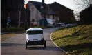  ??  ?? A Starship Technologi­es delivery robot makes a home delivery in Milton Keynes. Photograph: Leon Neal/Getty Images