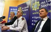  ??  ?? Det Supt Walter O’Sullivan, Supt Flor Murphy and Det John Brennan at the Kerry Babies press call. Photo: Don MacMonagle