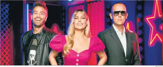  ?? MEDIASET ?? Risto Mejide, a la derecha, con sus actuales compañeros de jurado de ‘Got Talent’, Dani Martínez y Edurne.